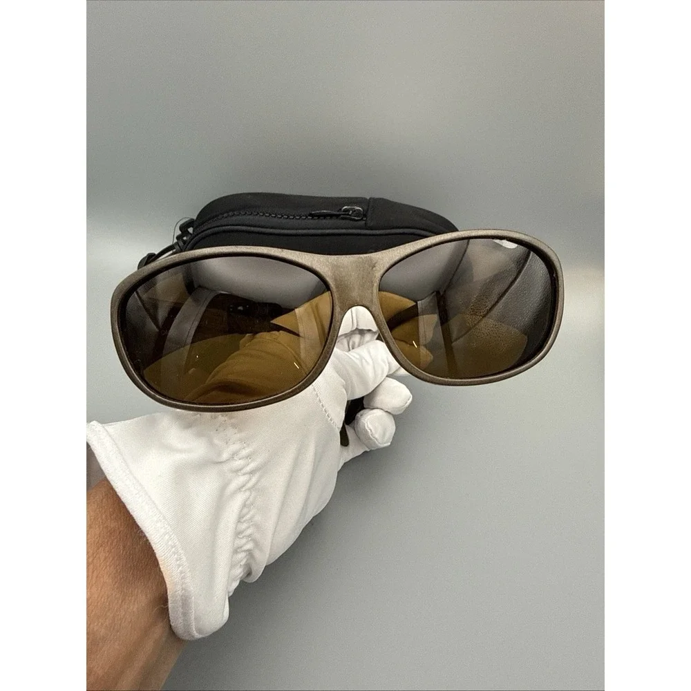 Cocoons Authentic Wrap Sunglasses Brown Frame  Lens Fit Over & Cacoons Case